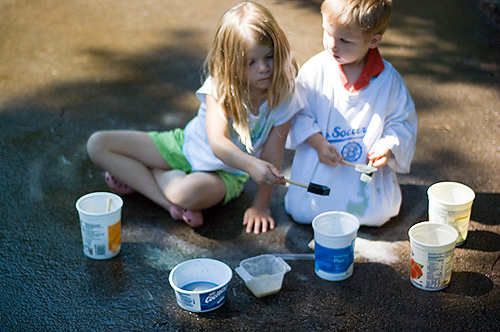 Homemade Sidewalk chalk painting