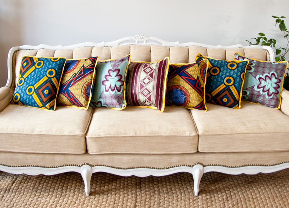 Authentic African Print Pillows benefit Niger sewing school
