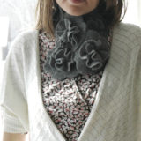 Gray rose scarf