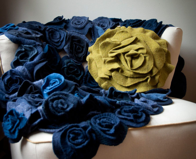 Ruffle Rose Throw Blanket