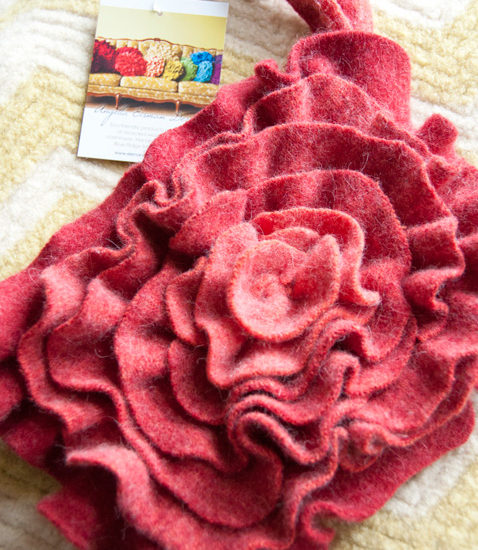 Recycled wool coin purses