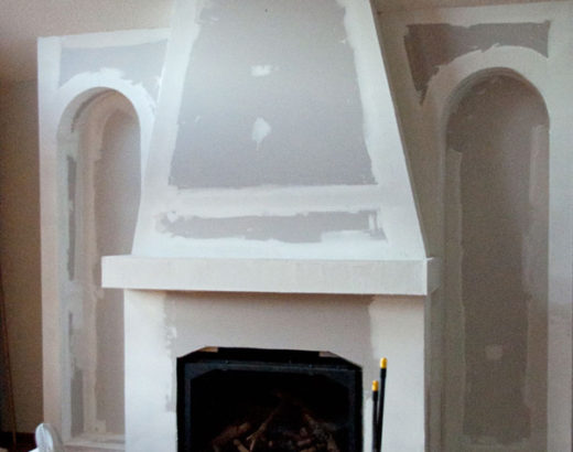 Arched fireplace surround