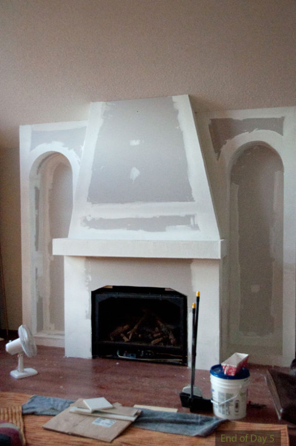 Arched fireplace surround