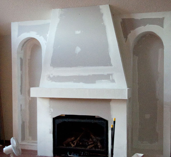 Arched fireplace surround